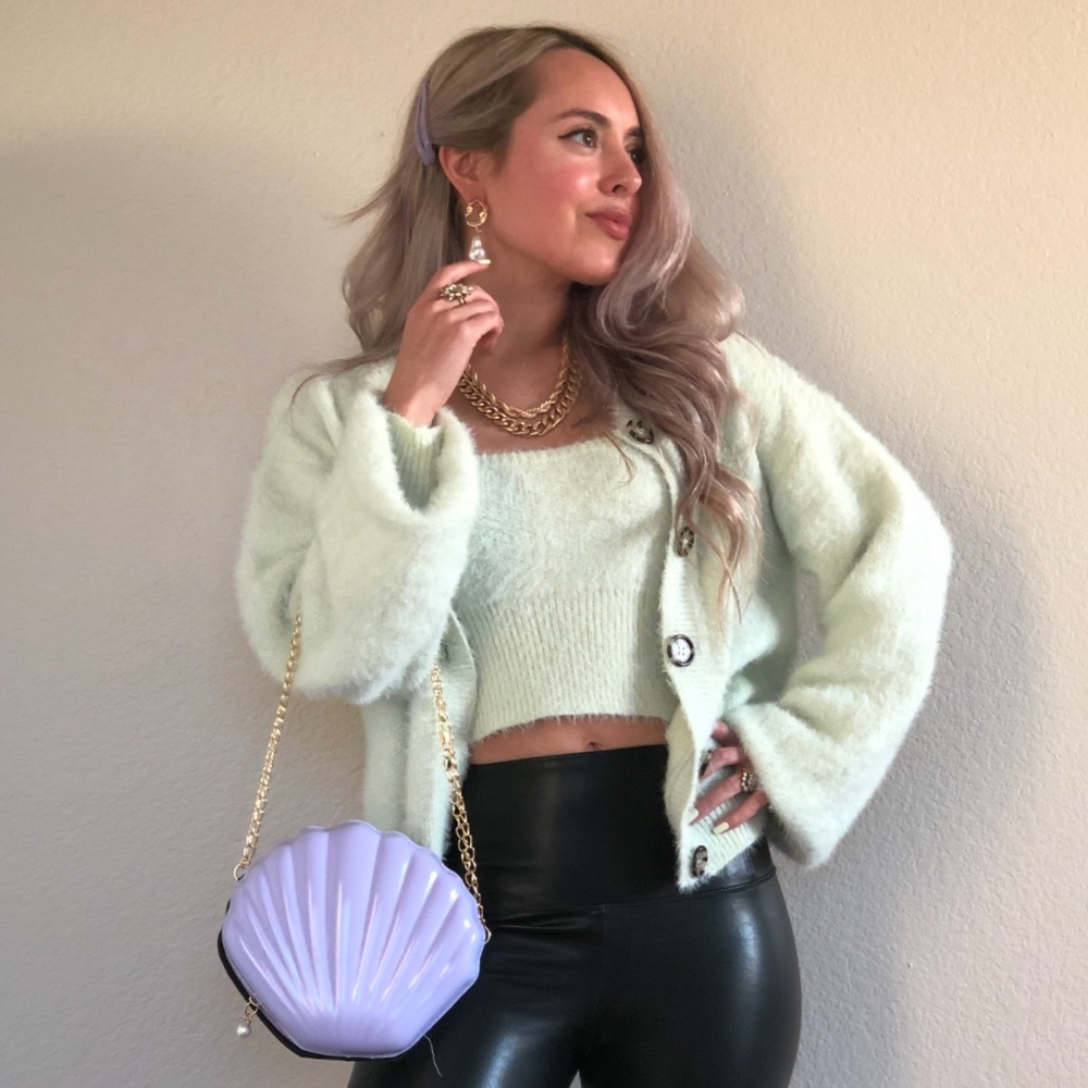 Shell purse purple